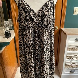 Mid length strappy summer dress.